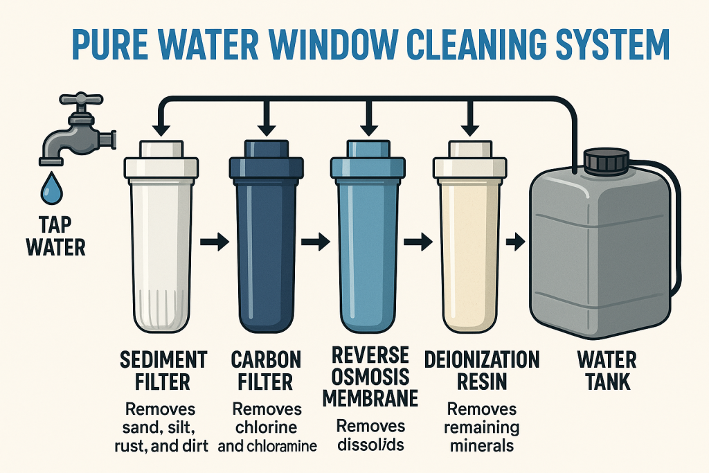 Diagram showing the 4 stage filtration system